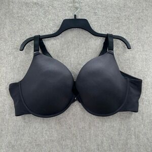 Cacique Boost Plunge Bra Womens 46DD Black Underwire Padded Smooth Lingerie